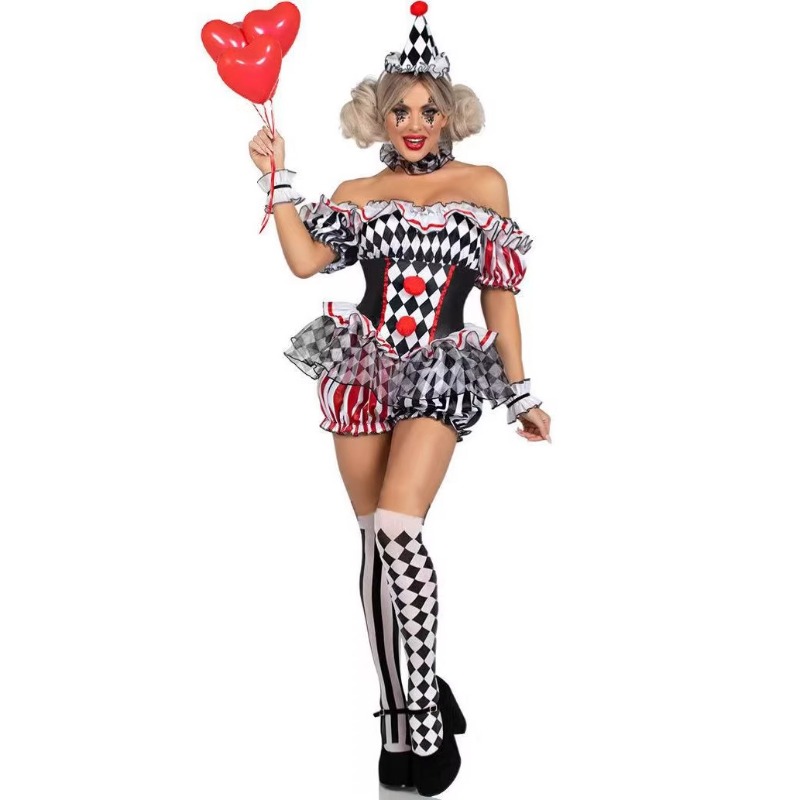 Vintage Slip Dress - Vintage Funny Women Clown Stage Costume