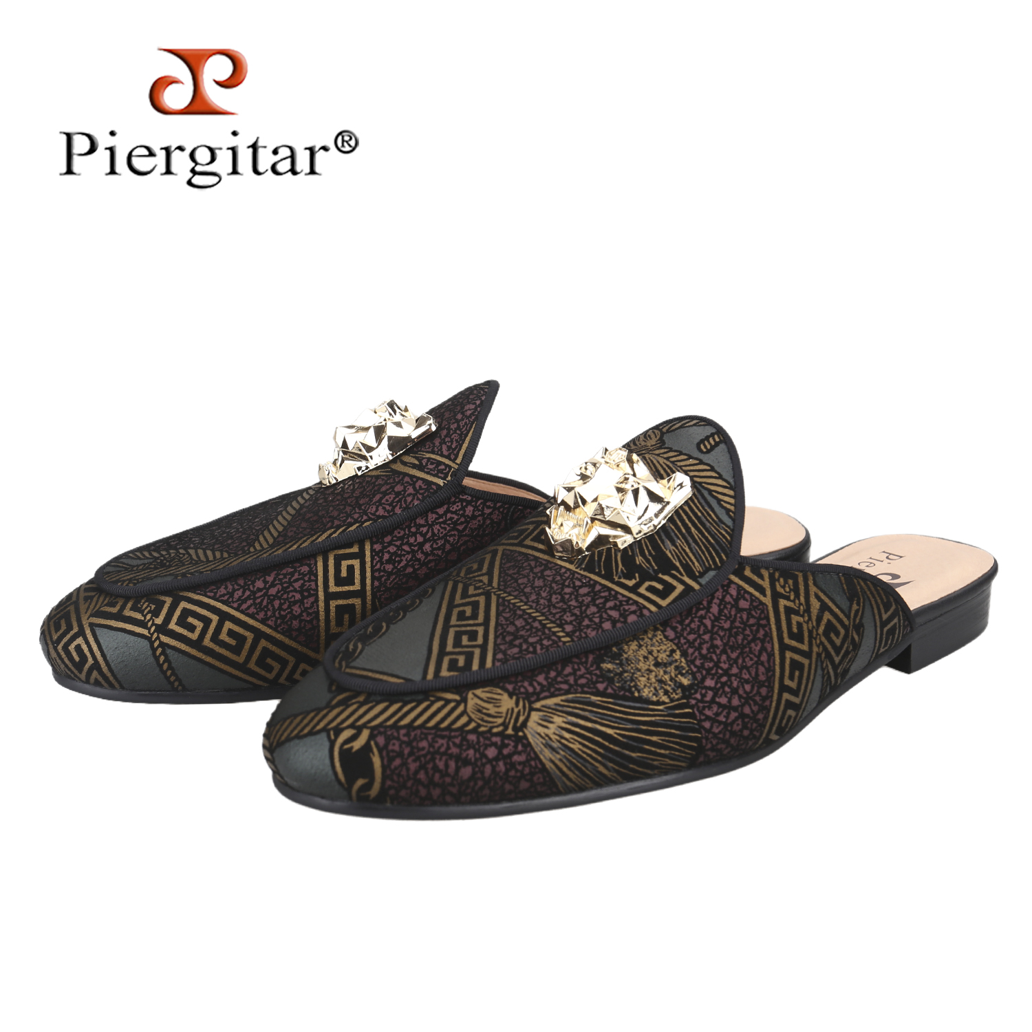 Vintage Fashion For Mens - Piergitar Luxury Brand Model Printed Leather
