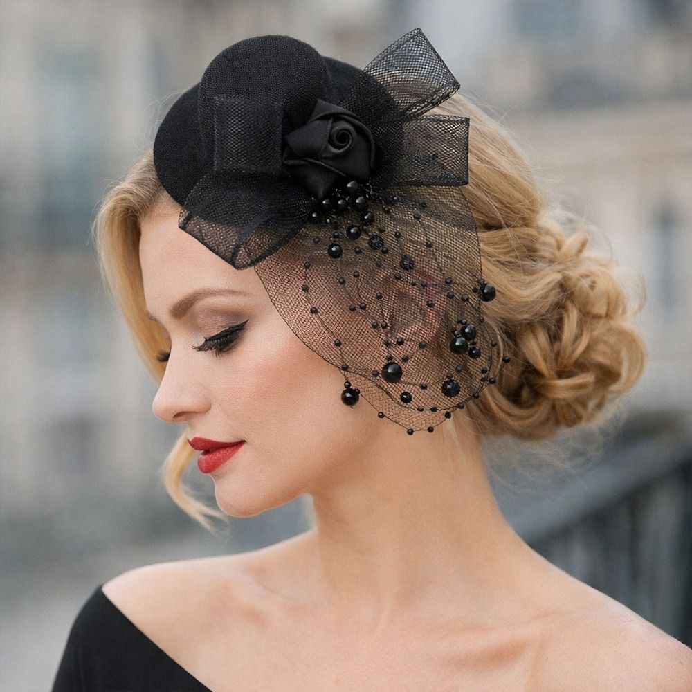 Fashion Elegant Mesh Top Hat B - огляд і ціна Vintage Fashion Photos