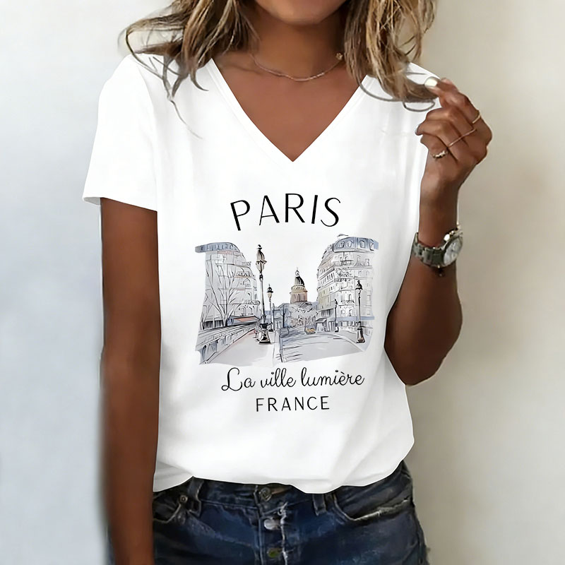 Vintage Paris T-shirt V Neck C - огляд і ціна Vintage Fashion Paris